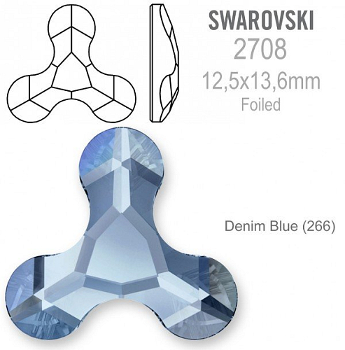 Swarovski 2708 Molecule FB Foiled velikost 12,5x13,6mm. Barva Denim Blue 