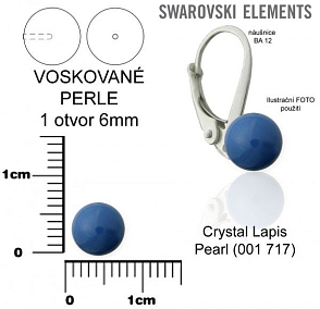 SWAROVSKI 5818 Voskované Perle 1otvor barva CRYSTAL LAPIS PEARL 717 velikost 6mm.