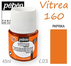 Barva na sklo VITREA 160- vypalovací č.03 PAPRIKA objem 45ml.