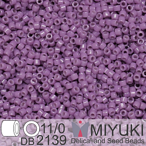 Korálky Miyuki Delica 11/0. Barva Duracoat Dyed Opaque Dark Orchid DB2139. Balení 5g.