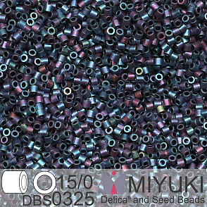 Korálky Miyuki Delica 15/0. Barva DBS 0325 Matte Metallic Blue Iris. Balení 2g.