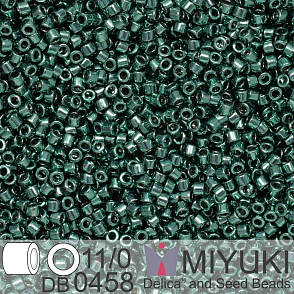 Korálky Miyuki Delica 11/0. Barva Dyed Nickel Plated Dark Teal Green DB0458. Balení 5g