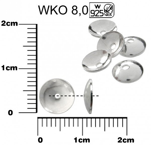 KAPLIK plny  ozn. WKO 8,0. Materiál STŘÍBRO AG925.váha 0,23g.