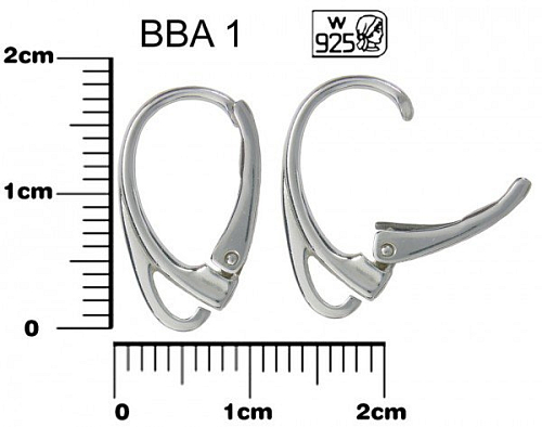 NÁUŠNICE mechanická ozn. BBA 1. Materiál STŘÍBRO AG925.váha 0,70g.