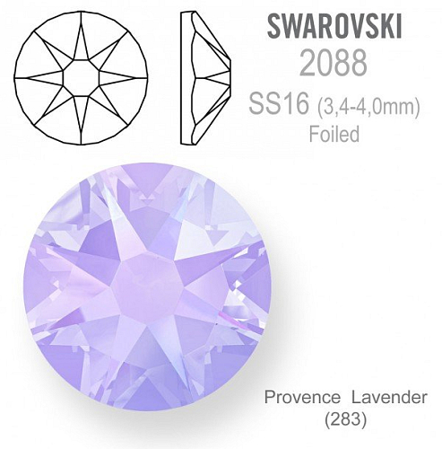Swarovski XIRIUS FOILED 2088 velikost SS16 barva Provence Lavender 
