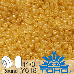 Korálky TOHO tvar ROUND (kulaté). Velikost 11/0. Barva č. Y618 HYBRID Sueded Gold Topaz. Balení 8g.