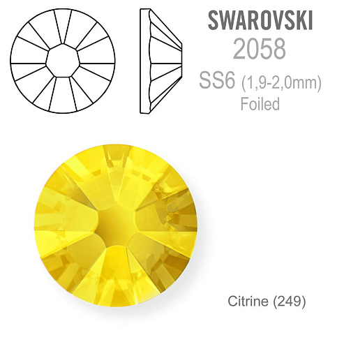 SWAROVSKI FOILED velikost SS6 barva CITRINE 