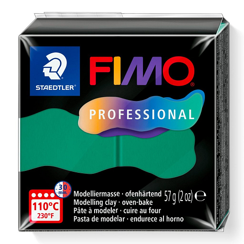 modelovací hmota FIMO Professional balení 57g . Barva 500 ZELENÁ (True Green).