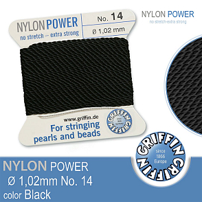 NYLON Power velmi pevná nit GRIFFIN síla nitě 1,02mm Barva Black