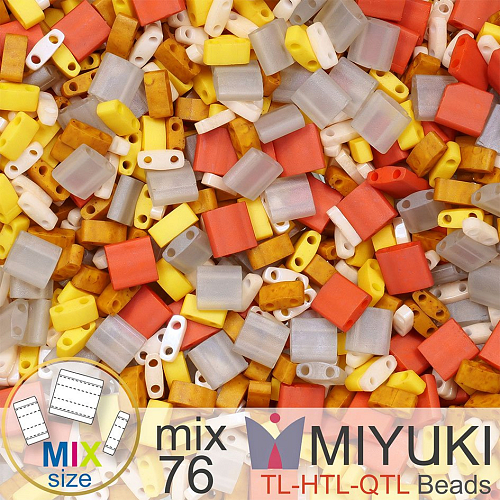 Korálky MIYUKI směs tvar TL-HTL-QTL BEADS . Barva MIX 76 Scottish Pie. Balení 5g.