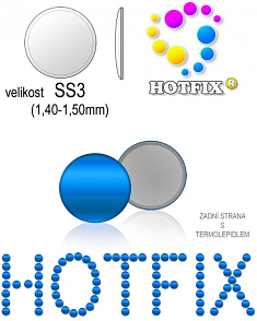 Kovové NAILHEAD HOTFIX nažehlovací polotovary. Velikost SS3 (1,40-1,50mm) Tl.0,6mm. Barva 015 BRILIANTOVÁ MODRÁ (lesklá ocelová). Balení 100Ks.