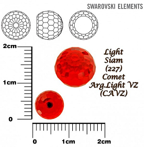 SWAROVSKI ELEMENTS 4869 Disco Ball (kulička) barva LIGHT SIAM (227) COMET ARG. LIGHT VZ (CAVZ)  velikost 8mm.