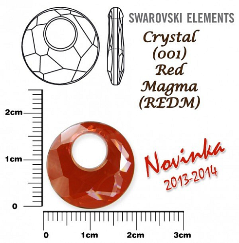 SWAROVSKI VICTORY Pendant 6041 barva CRYSTAL RED MAGMA velikost 18mm.