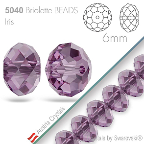 SWAROVSKI Briolette Beads 5040. Barva Iris. Velikost 6mm
