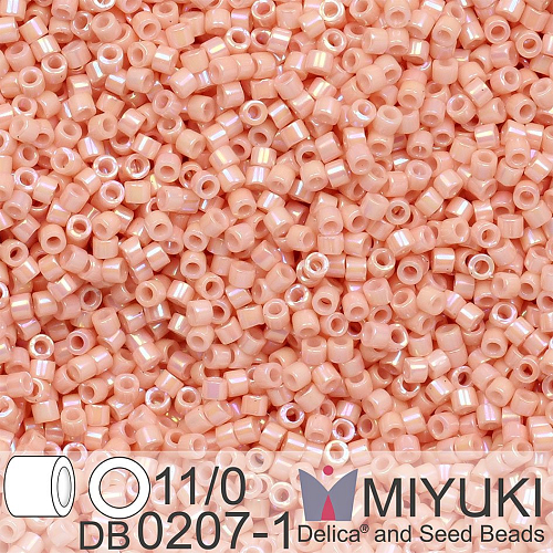 Korálky Miyuki Delica 11/0. Barva Op Tea Rose Luster  DB0207-1. Balení 5g.
