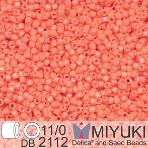 Korálky Miyuki Delica 11/0. Barva Duracoat Dyed Opaque Dark Salmon DB2112. Balení 5g.