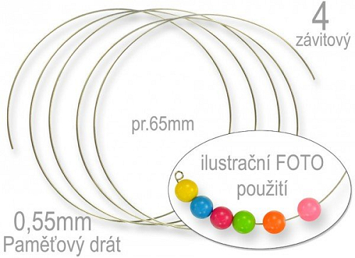 PAMĚŤOVÝ DRÁT 4-závitový průměr 65mm. Síla drátu 0,55mm