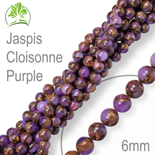 Korálky z minerálů Jaspis Cloisonne Purple přírodní polodrahokam. Velikost pr.6mm. Balení 12Ks.