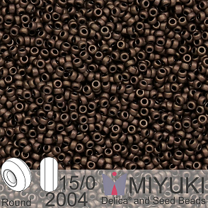 Korálky Miyuki Round 15/0. Barva 2004 Matte Met Dk Olive . Balení 5g