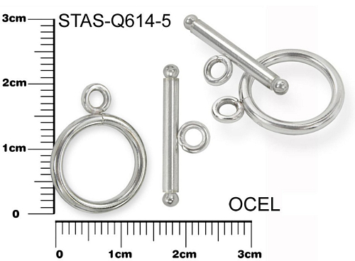 Zapínání CHIRURGICKÁ OCEL ozn.-STAS-Q614-5. velikost pr.15mm