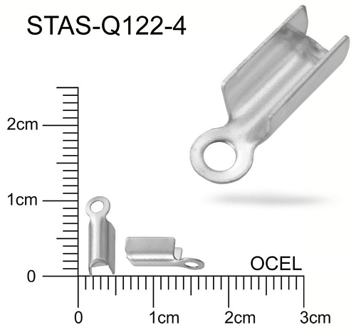 Koncovka CHIRURGICKÁ OCEL ozn.-STAS-Q122-4. velikost 10x4mm.