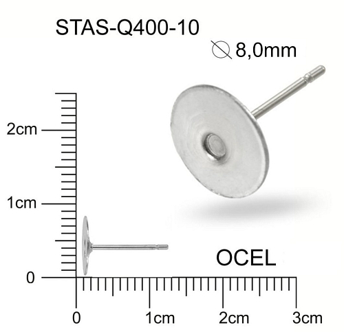 Puzeta s ploškou 8mm CHIRURGICKÁ OCEL ozn.-STAS-Q400 8