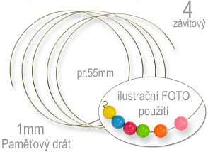 PAMĚŤOVÝ DRÁT 4-závitový průměr 55mm. Síla drátu 1,00mm