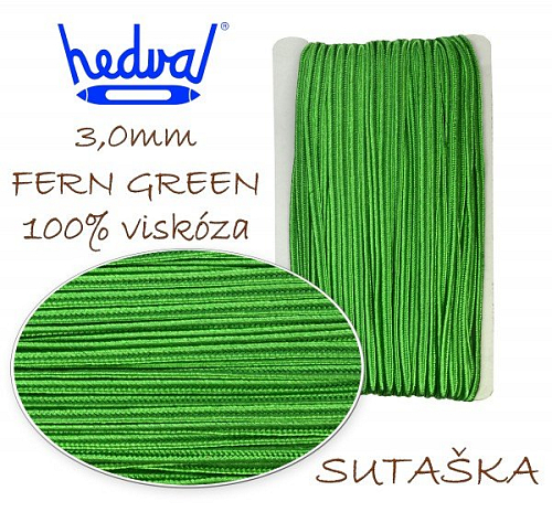 SUTAŠKA materiál na PRÝMKOVÁNÍ. Velikost 3mm. Barva č.41 FERN GREEN. 