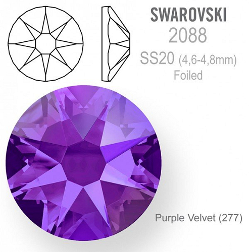 SWAROVSKI 2088 XIRIUS FOILED velikost SS20 barva Purple Velvet 