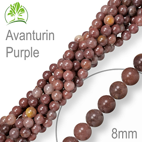Korálky z minerálů Avanturin Purple  přírodní polodrahokam. Velikost pr.8mm. Balení 10Ks.