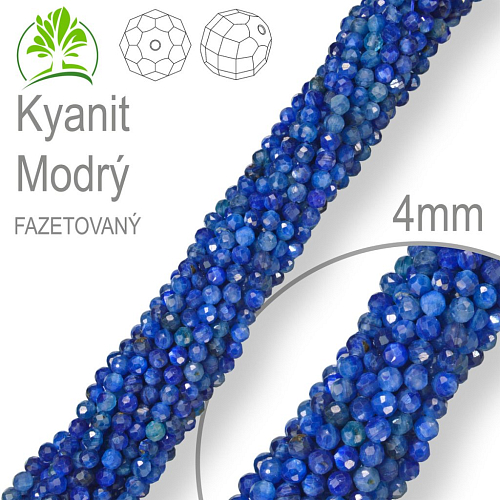Korálky z minerálů Kyanit Modrý Fazetovaný polodrahokam. Velikost pr.4,6mm. Balení 95Ks. 