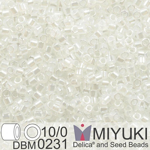Korálky Miyuki Delica 10/0. Barva Crystal Ceylon DBM0231. Balení 5g.