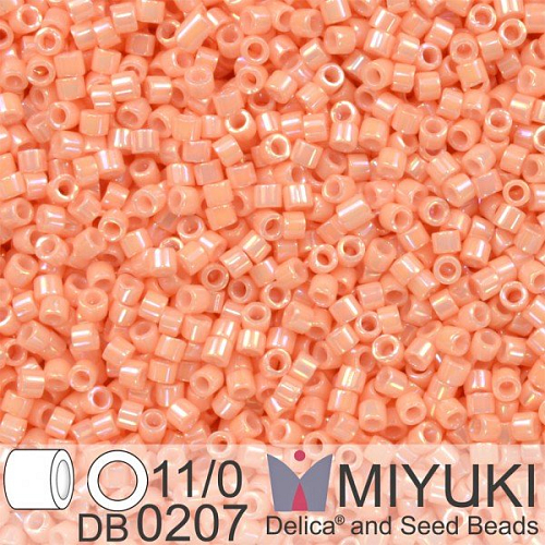 Korálky Miyuki Delica 11/0. Barva Op Tea Rose Luster  DB0207. Balení 5g.