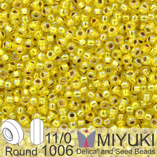 Korálky Miyuki Round 11/0. Barva 1006 S/L Yellow AB . Balení 5g. 
