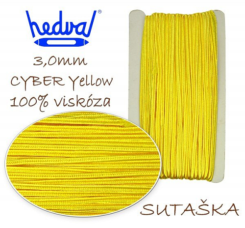 SUTAŠKA materiál na PRÝMKOVÁNÍ. Velikost 3mm. Barva č.12 CYBER YELLOW.