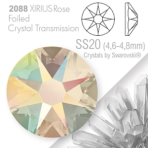 SWAROVSKI  XIRIUS Rose 2088 Foiled. Barva Crystal Transmission velikost SS20 (4,6-4,8mm). Balení 15Ks.