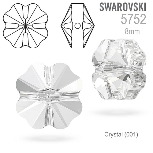 Swarovski  5752 Clover Bead barva Crystal (001) velikost 8mm.