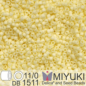 Korálky Miyuki Delica 11/0. Barva Matte Opaque Pale Yellow DB1511. Balení 5g.