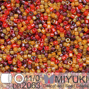 Korálky Miyuki Delica 11/0. Barva Luminous Mix DB2063. Balení 5g.