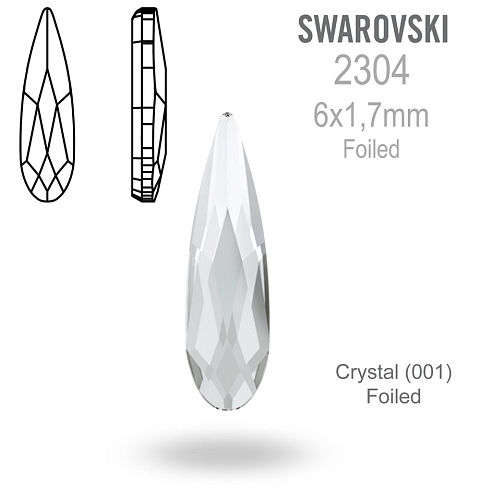 Swarovski 2304 Raindrop 6x1,7mm Crystal