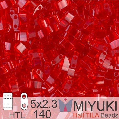 Korálky Miyuki Half Tila. Barva Tr Red Orange HTL 140 Balení 3g