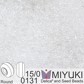 Korálky Miyuki Round 15/0. Barva 0131 Crystal . Balení 5g.