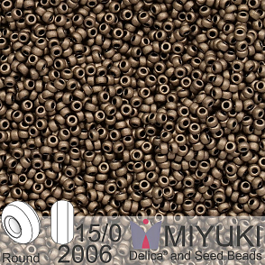 Korálky Miyuki Round 15/0. Barva 2006 Matte Met Dk Bronze. Balení 5g