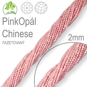 Korálky z minerálů Pink Opál Chinese Fazetovaný přírodní polodrahokam. Velikost pr.2mm. Balení 190Ks