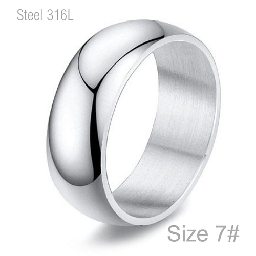 Prsten z chirurgické ocele P 229 jako hladký a lesklý pro běžné nošení o velikosti 7