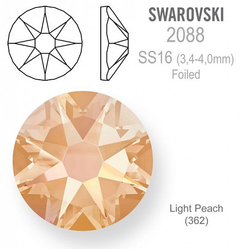 SWAROVSKI 2088 XIRIUS FOILED velikost SS16 barva Light Peach 