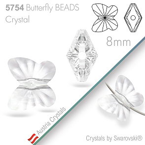 SWAROVSKI  Butterfly Beads  5754. Barva Crystal. Velikost 8mm