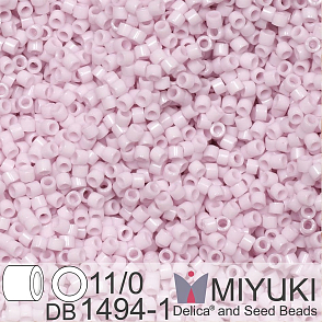 Korálky Miyuki Delica 15/0. Barva DBS 1494-1 Opaque Pale Rose. Balení 2g.