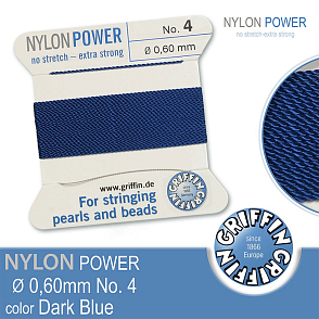 NYLON Power velmi pevná nit GRIFFIN síla nitě 0,60mm barva Dark Blue