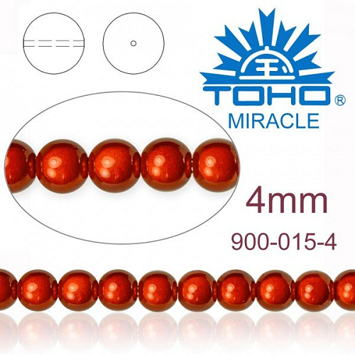 MIRACLE beads original Japan. Velikost 4mm. Barva 015 ORANGE. 